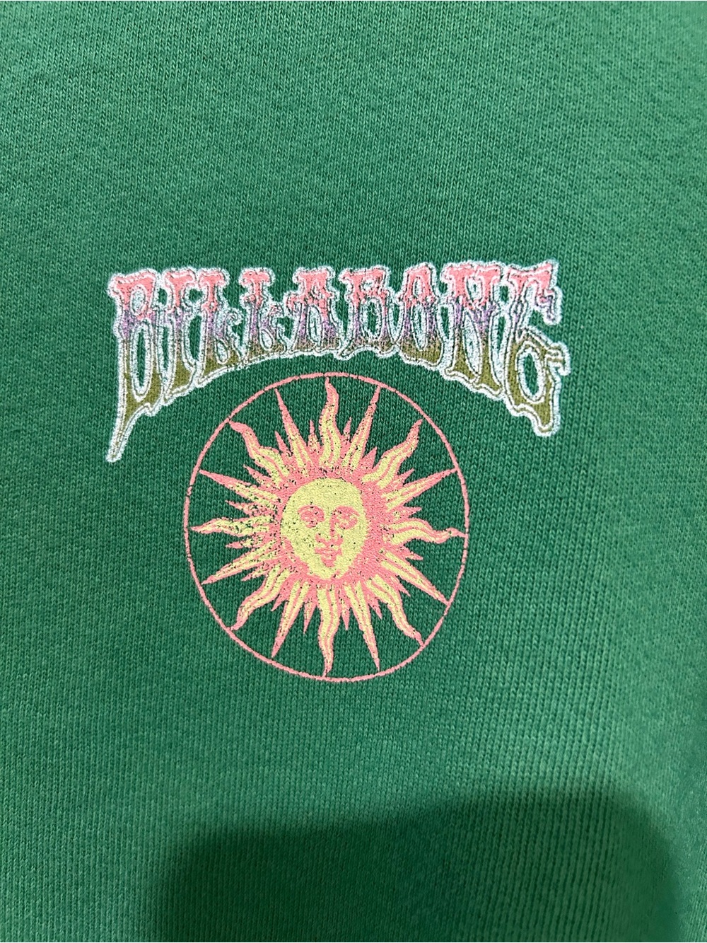NWT Billabong Women’s Oversized Green Graphic Ride In Crewneck Sweatshirt - Picture 2 of 14